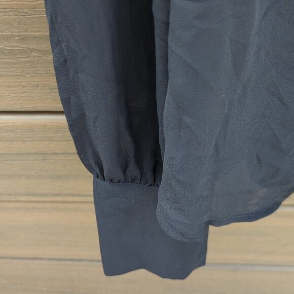 Joe Fresh Women's Semi Sheer Black Blouse With Built In Tank - Size Small NWT - Picture 3 of 5